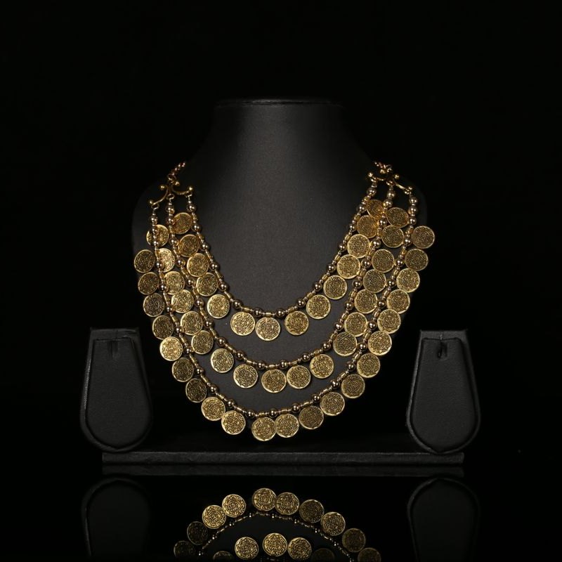 A necklace made of coins