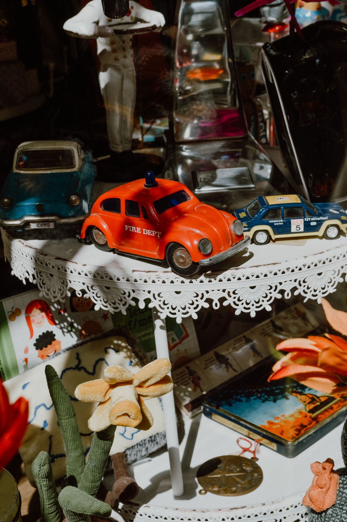 Old toys at a flea market