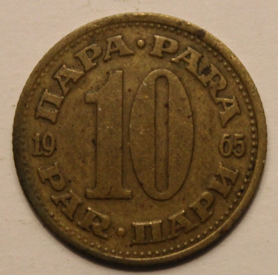 A 1965 ten-para coin