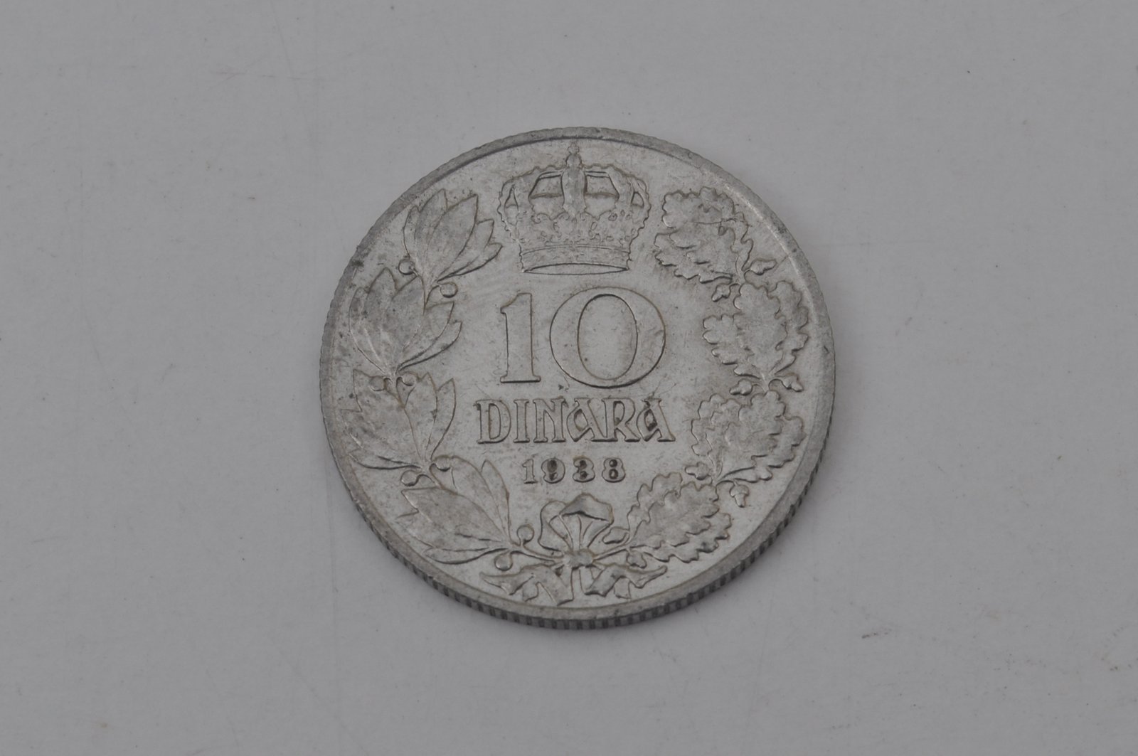 Silver 10-dinar coin of 1938